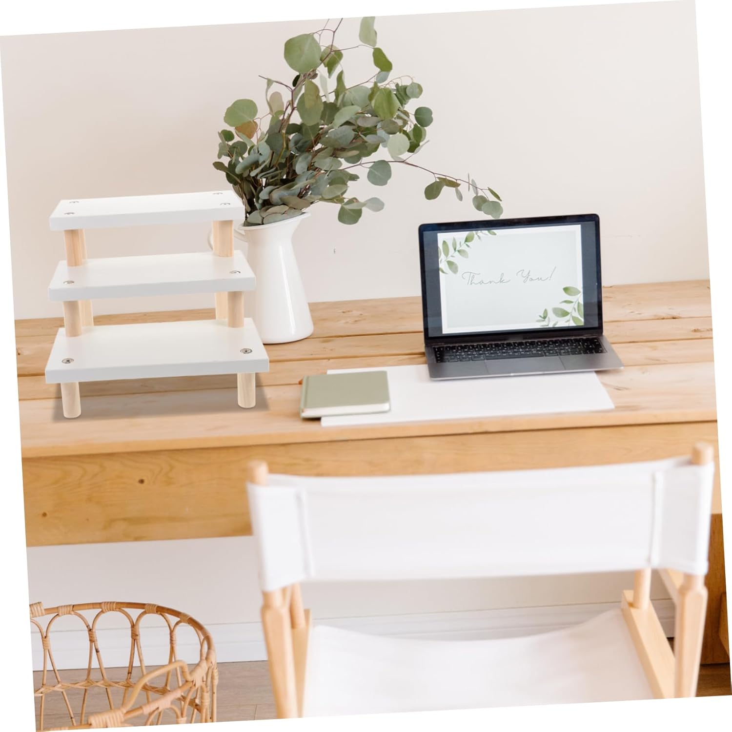 Display Stand for Figures and Crafts Sturdy Desktop Organizer for Perfume Toys and Collectibles Shelf White Finish