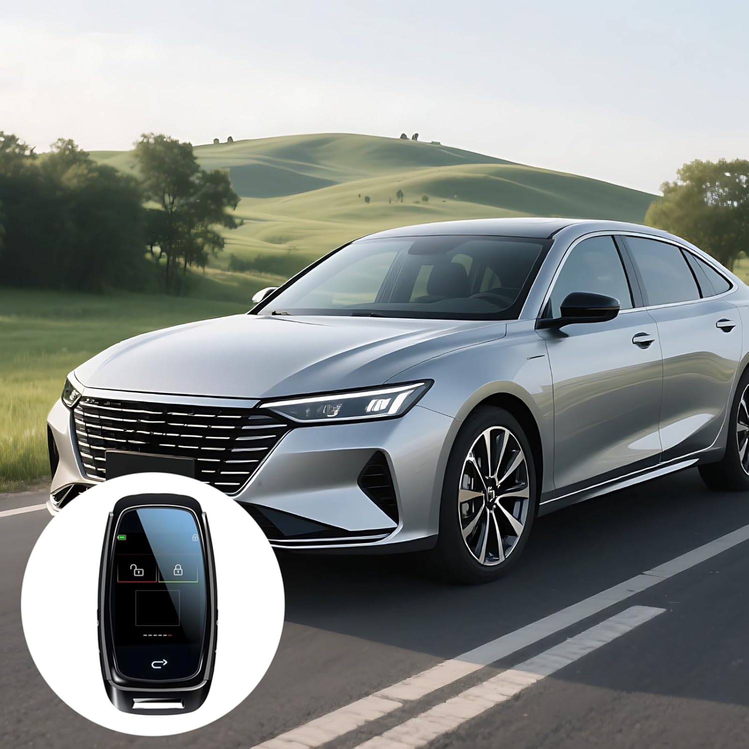 Smart Lcd Remote Key With 5.1 Cm Touch Screen, 365-Day Battery, Keyless Access, Box, For One-Key Start Cars