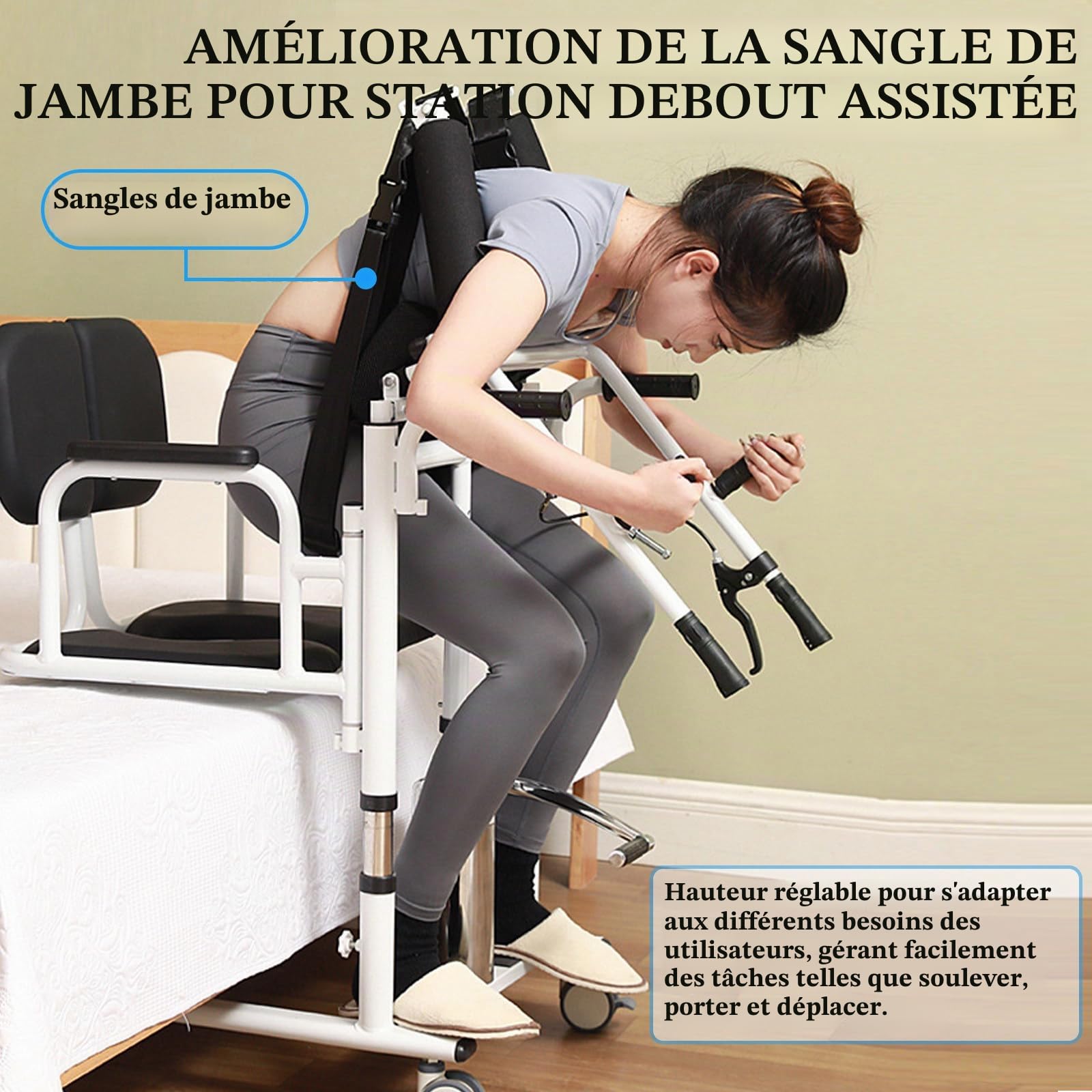 Elevador Chaise De Transfert Hydraulique, Hauteur RéGlable De L'Assise à La Verticale, Chaise PercéE Et Coussin D'Assise, du Lit Aux Toilettes/Salle De Bain/Voiture Orange
