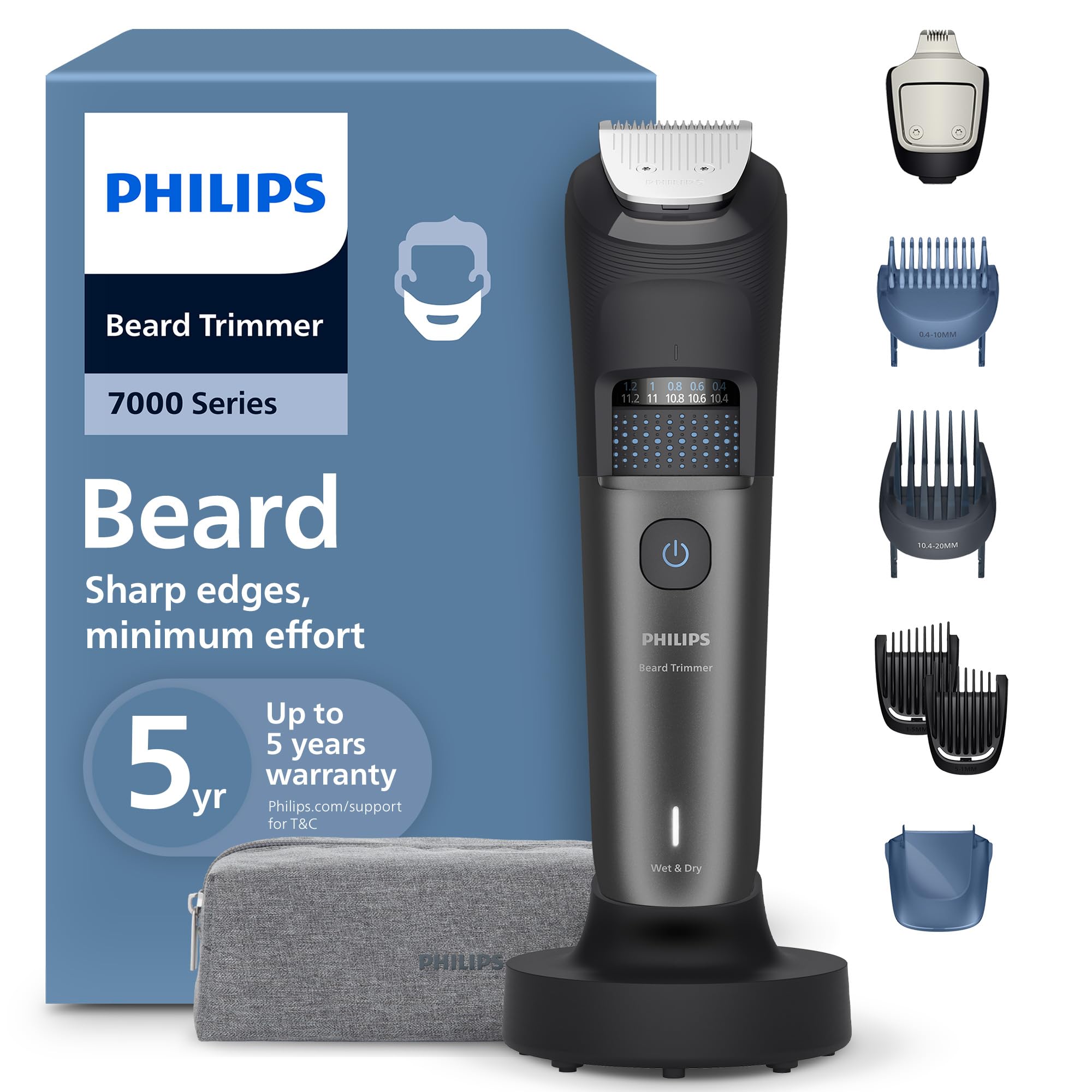 Philips Beard Trimmer 7000 Series - Self-sharpening Metal Blades