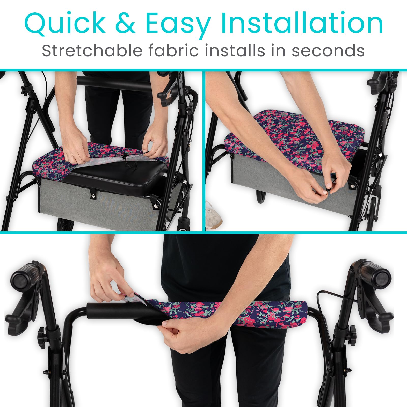 Rollator Seat & Backrest Covers - Washable & Removable -6 Rollator Seat & Backrest Covers - Washable & Removable -6