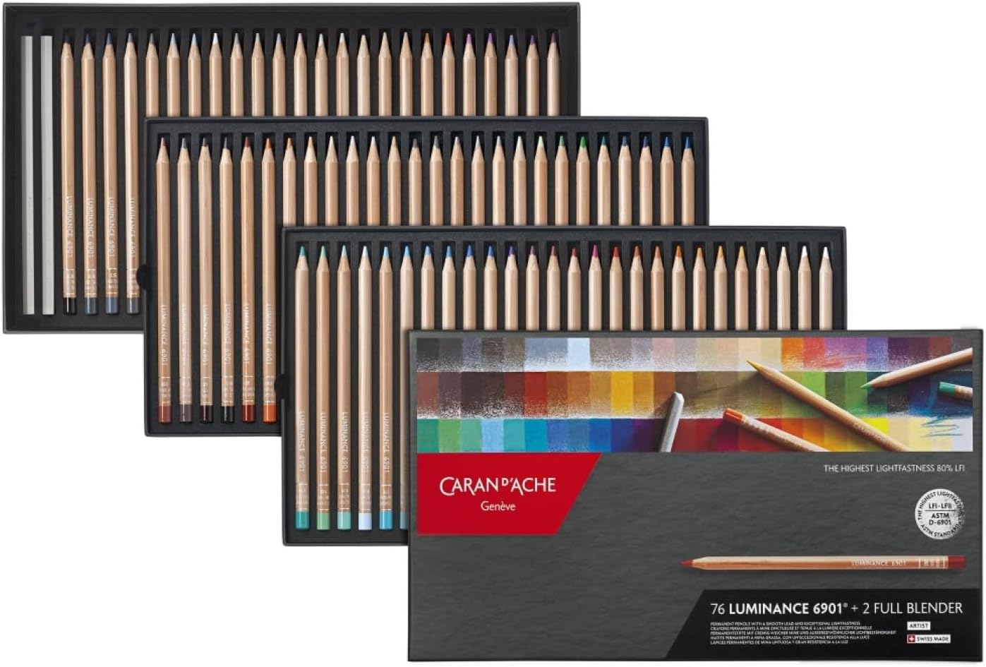 Caran d'Ache Luminance 6901 Clr Pncl Set 76 Artist Rng