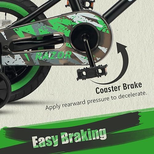 Miniatura 3 de Glerc Bicicleta para niños de 1 a 8 años, bicicleta para niños de 12 a 16 pulgadas, estilo BMX, con ruedas de entrenamiento, bicicleta para niños y