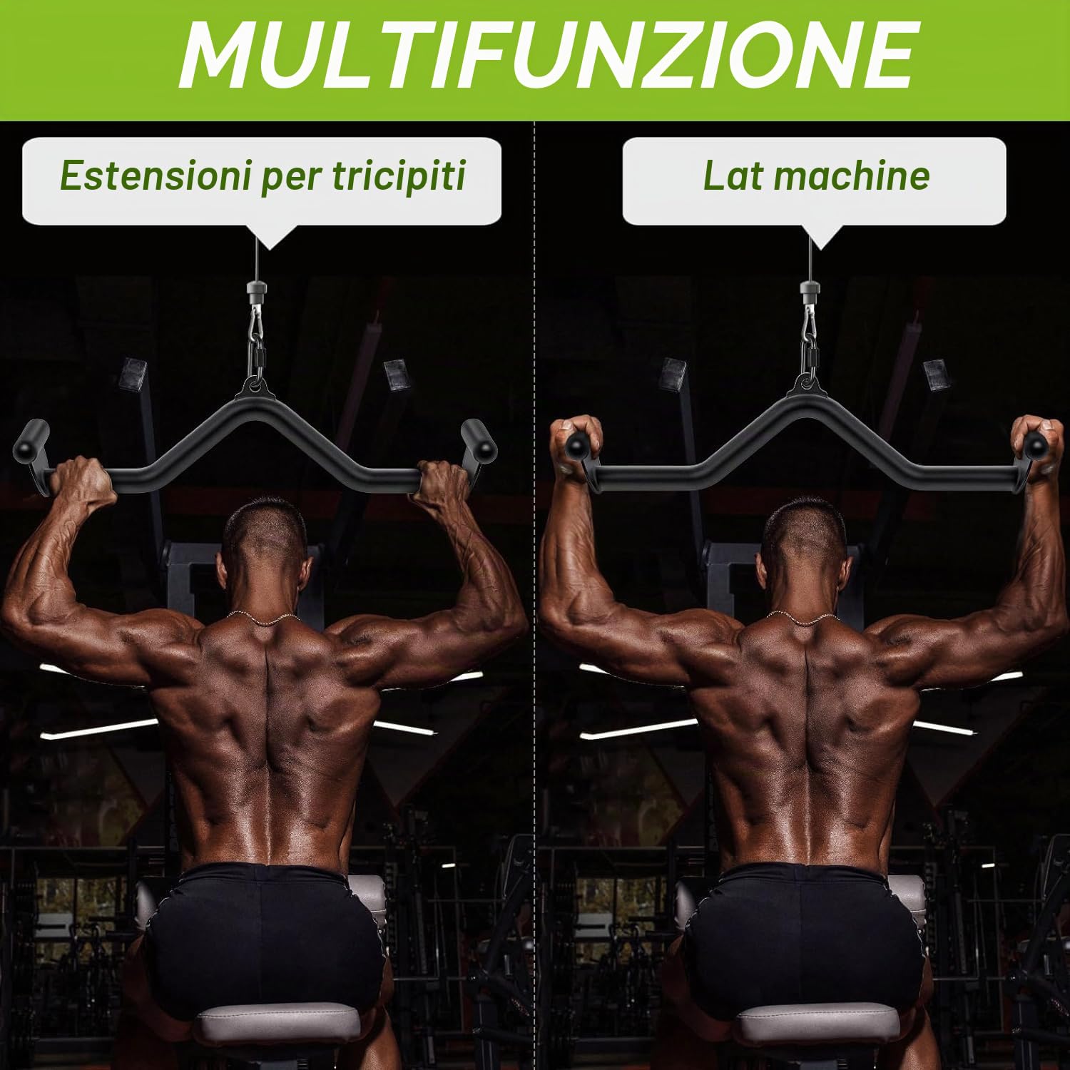 SELEWARE LAT - Barre per Trazioni a Pressione, Barre per Pull - Down, Accessori per Macchine con Cavi, per Allenamenti in Palestra a Casa, Accessori Resistenti per Palestra Domestica per