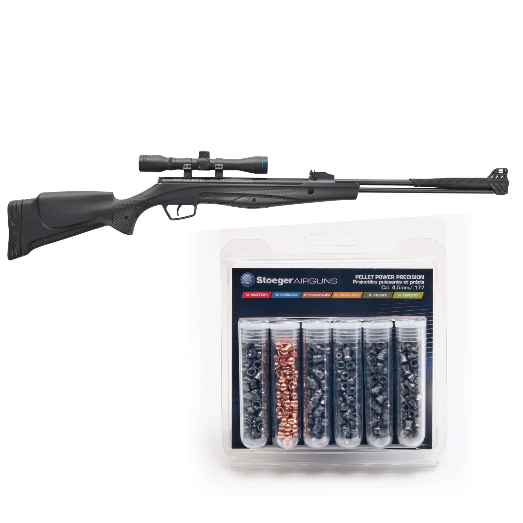 StoegerS6000-E Combo - .177 Caliber - Black Synthetic with X-Family Pellet Sampler Pack
