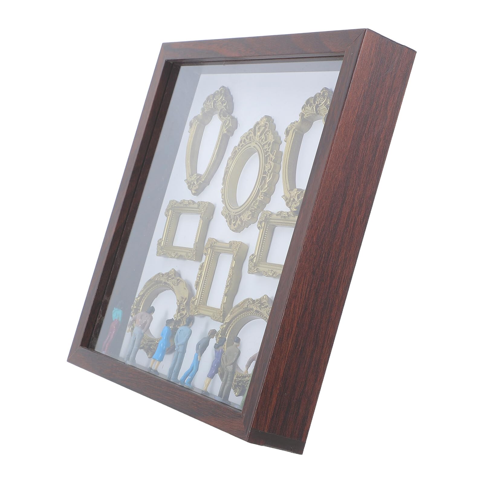 Boîte d'ombre artistique en bois style musée pour valoriser vos figurines 3D avec élégance