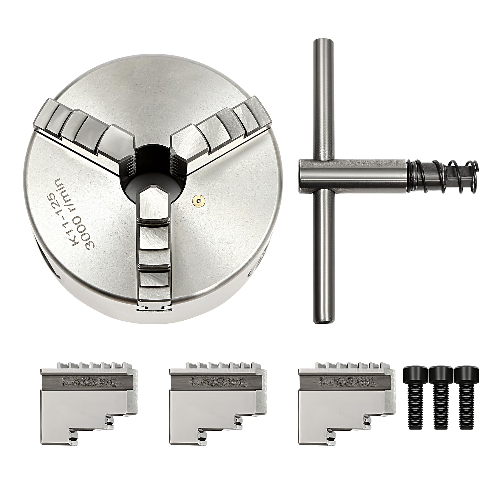 Mandrino per tornio da 125 mm, mangime autocentrante con chiave Chuck, 3 tornio per macchine utensili e macchine utensili CNC