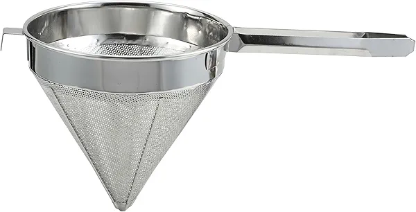 Winco China Cap Strainer, 12-Inch Diameter, Fine Mesh, Medium, Stainless Steel