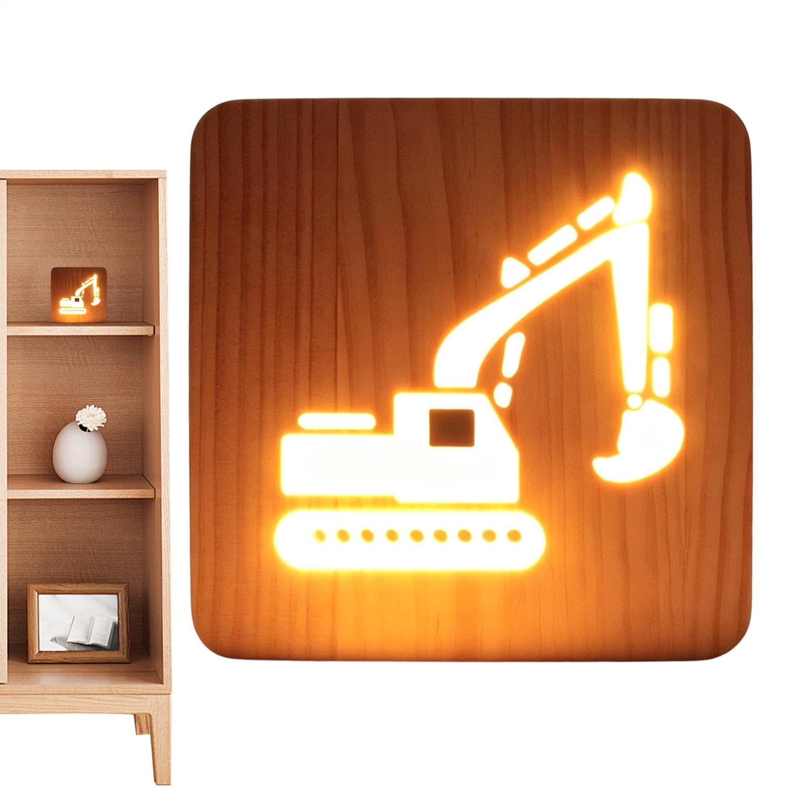 Lampka Na Stolik Nocny Estetyczna Drewniana | Lampka LED Nocna dla dzieci, chłopców oraz dziewczynek, do pokoju dziennego oraz domu, na szafkę nocną i na półkę oraz do