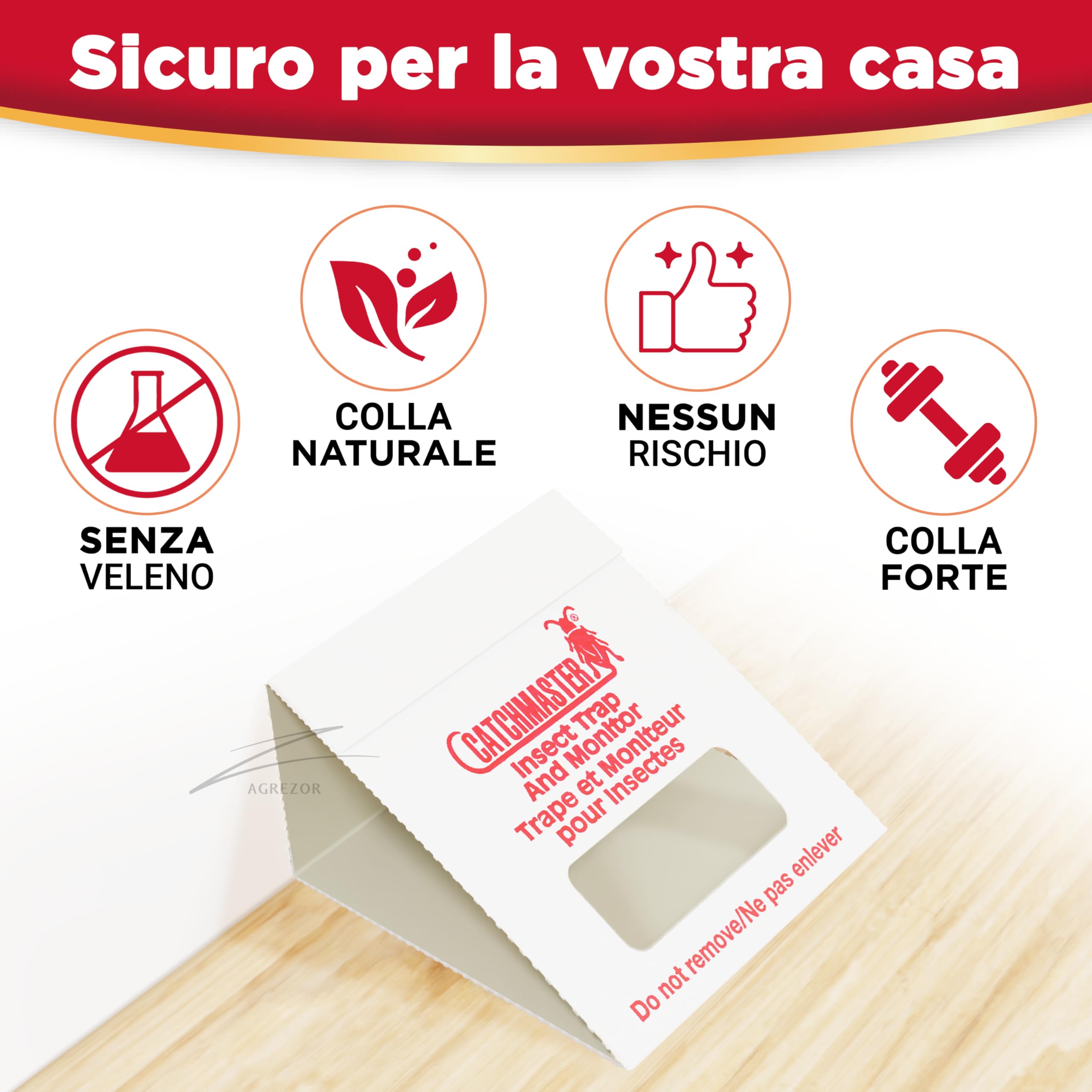 Catchmaster 100i - Trappole per Scarafaggi 30x | Senza Veleno | Disinfestazione con Esche Adesive Integrate | Efficace Contro Blatte Germaniche, Grilli e Ragni