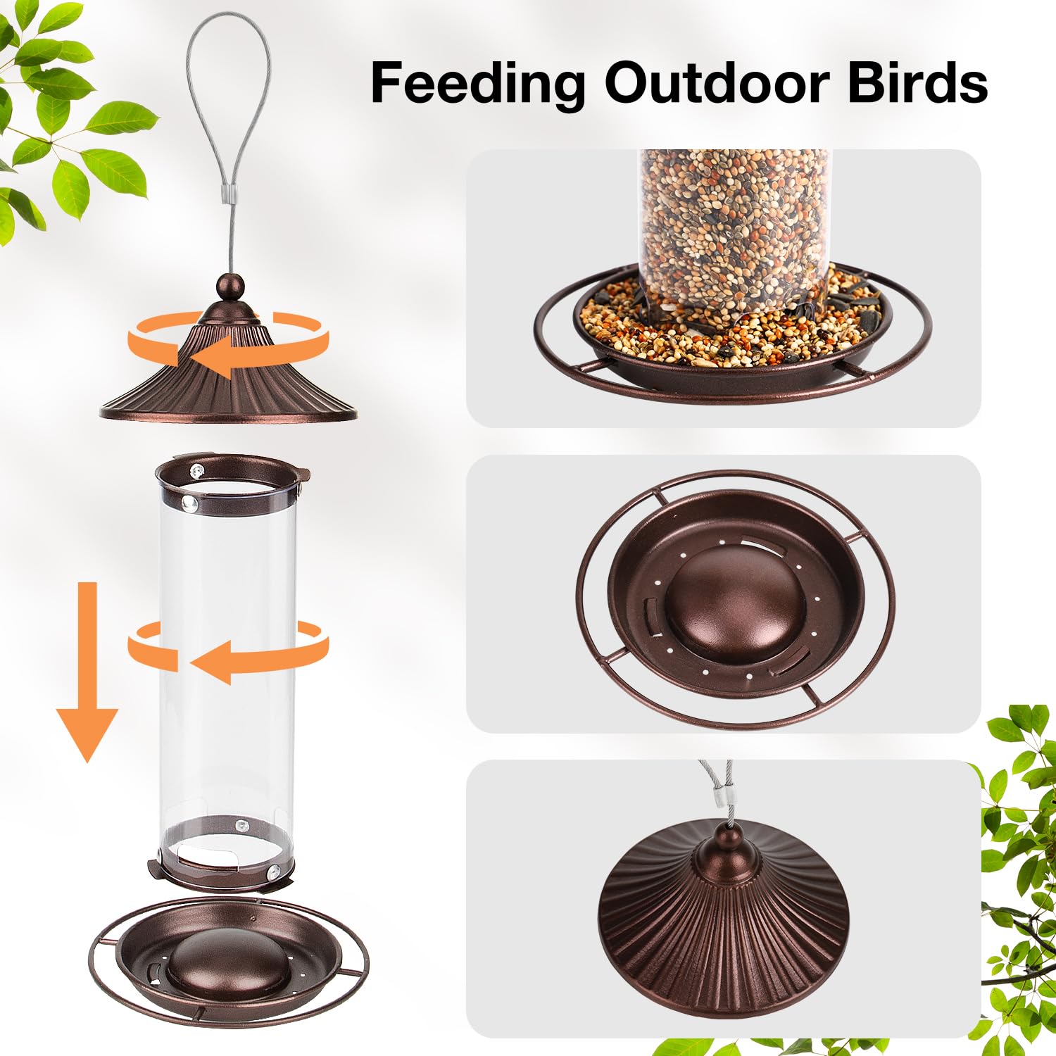 Mangiatoia Per Uccelli Selvatici Da Appendere - 0.8 Lbs, Impermeabile, Per Balcone E Giardino - Foto 9