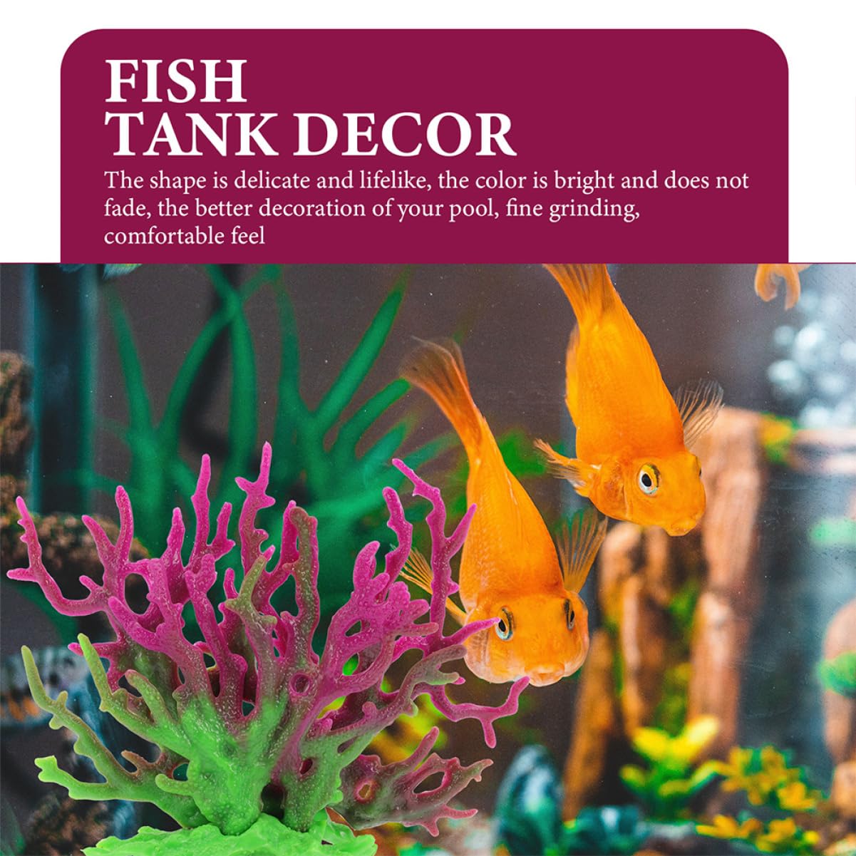 Yardwe 4piezas Decoración De Acuario Coral Artificial Elegante y Accesorio De Pecera De Resina para Naturales Acuarios