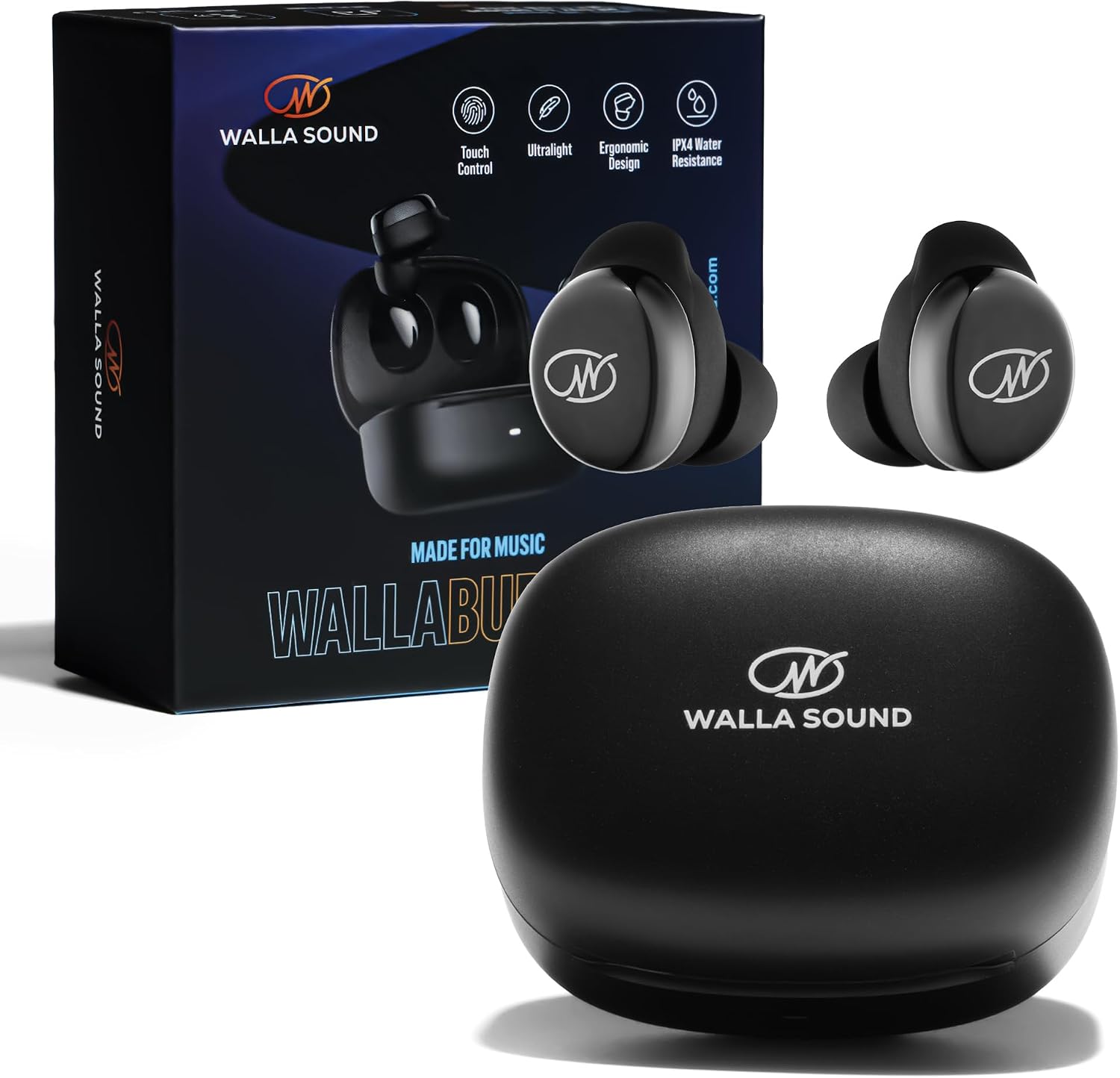 WALLA SOUND WallaBuds Pro Dot Earbuds - Wireless Bluetooth 5.3 Earbuds for Sleeping, Side Sleepers & Small Ears, Mini in-Ear Buds, USB-C Charging Case, 28-Hour Playtime, IPX4 Water Resistant
