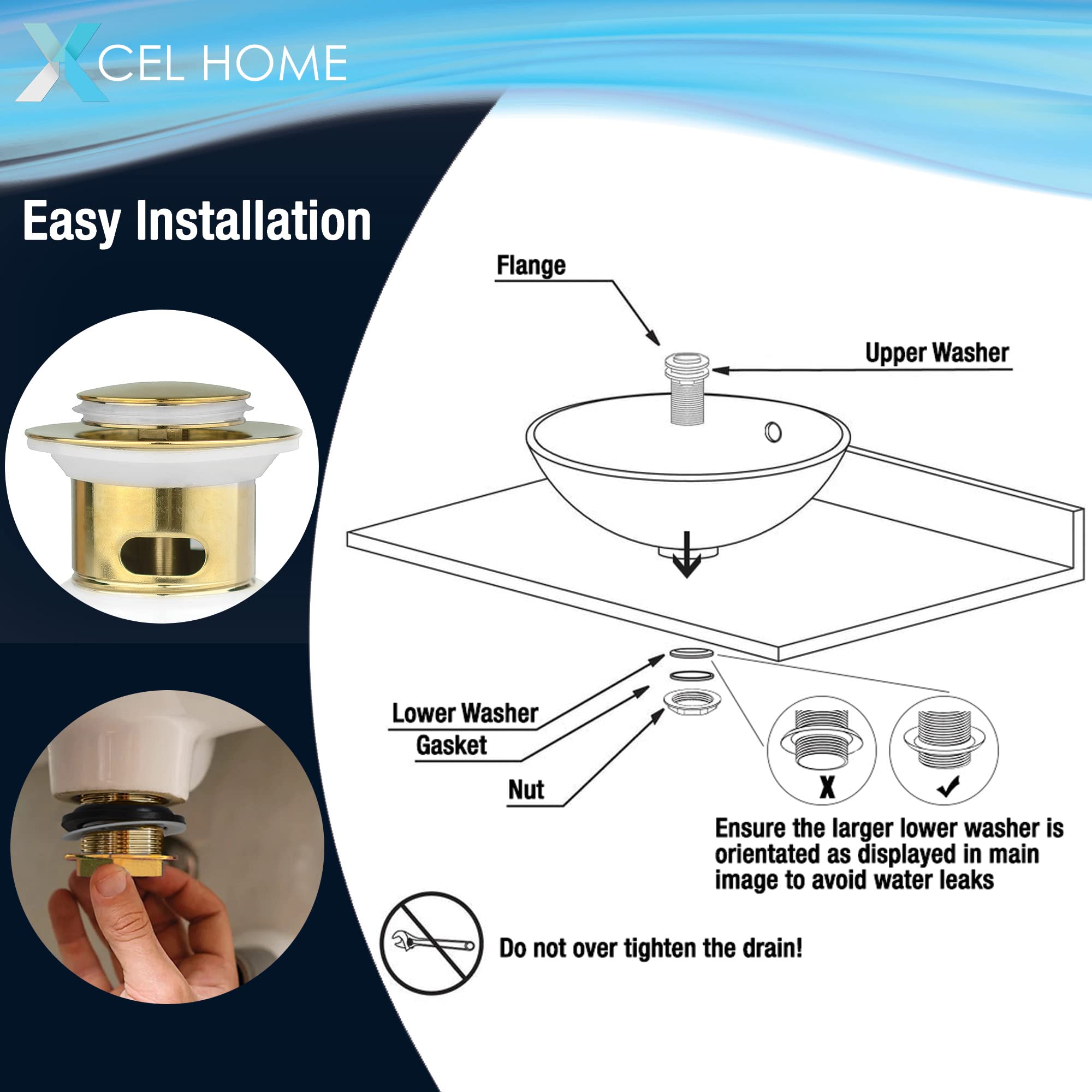 Piletta per lavabo con movimento a scatto stp 1"1/4