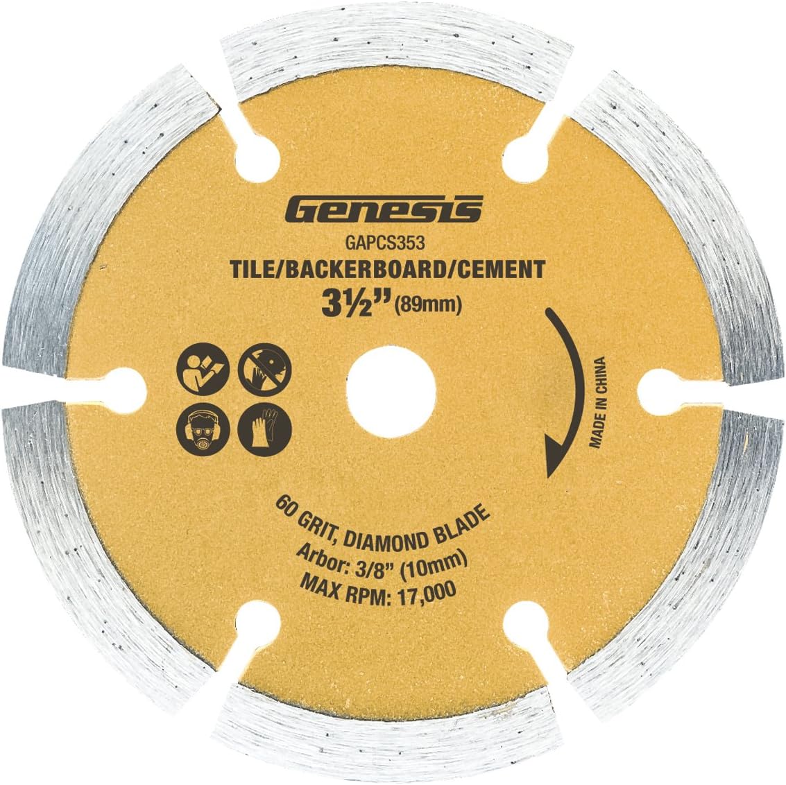 Genesis GAPCS353 3 1/2" Dry-Cut Diamond-Coated Plunge Circular Saw Blade