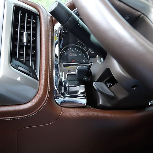 Miniatura 4 de Voodonala Para 2010-2017 Chevy Silverado GMC Sierra Dash Board Trim Accesorios, ABS Cromo 1pc