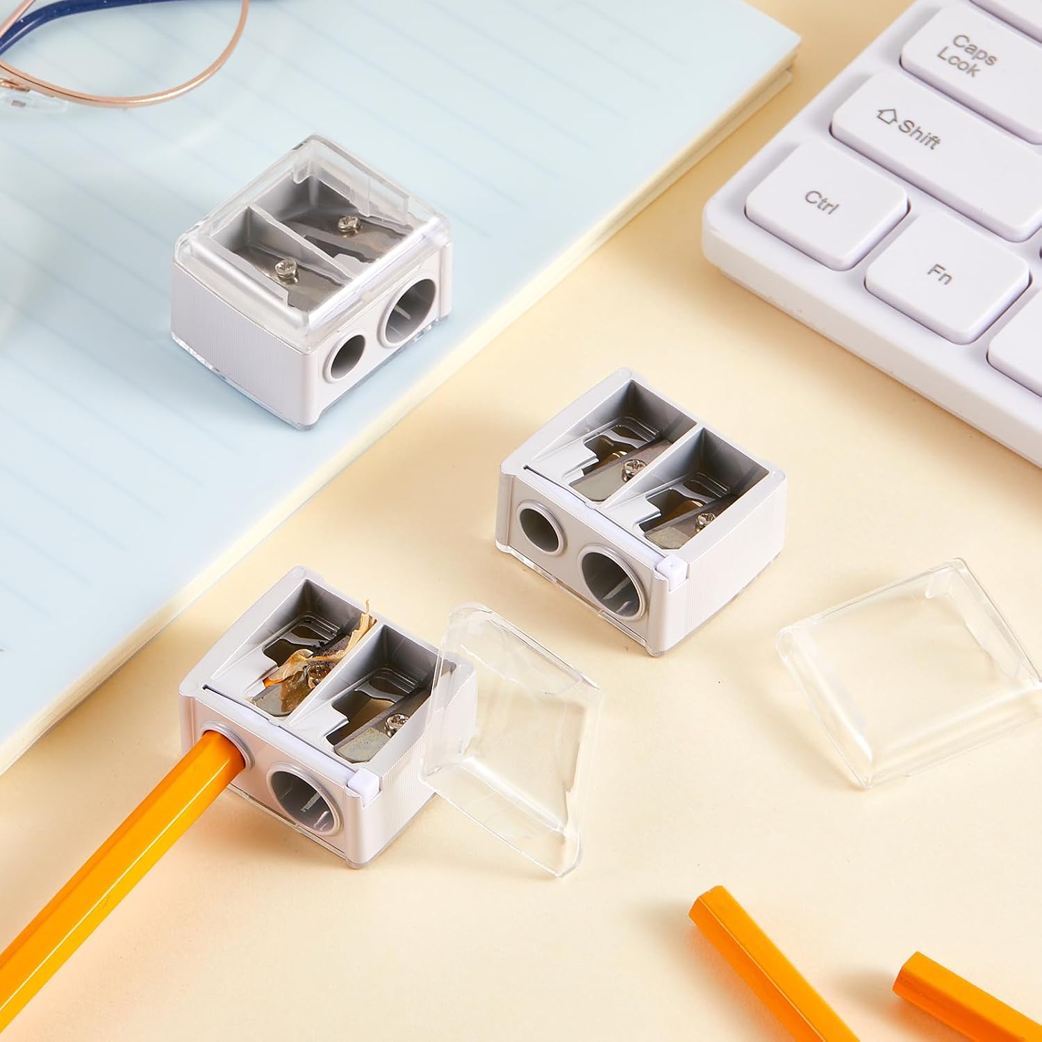Chuangdi 5 Pcs Makeup Pencil Sharpener for Lip Liner, White,Classic image 5