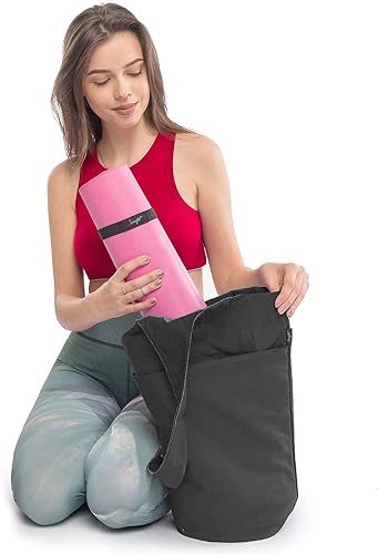 Miniatura 8 de Bolsa para esterilla de yoga, bolsa larga con bolsillos para tus accesorios de yoga, bolsa de yoga con correa elástica para esterilla de yoga,
