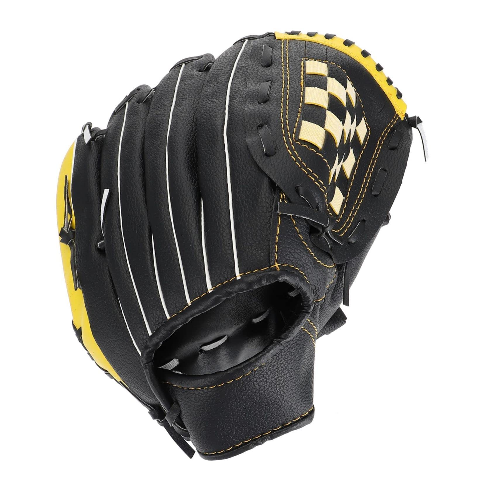 CORHAD 11.5 Inch Baseball Glove Softball Glove Women's Baseball Glove Adult Yellow Black Comfortable Fit Sturdy Construction