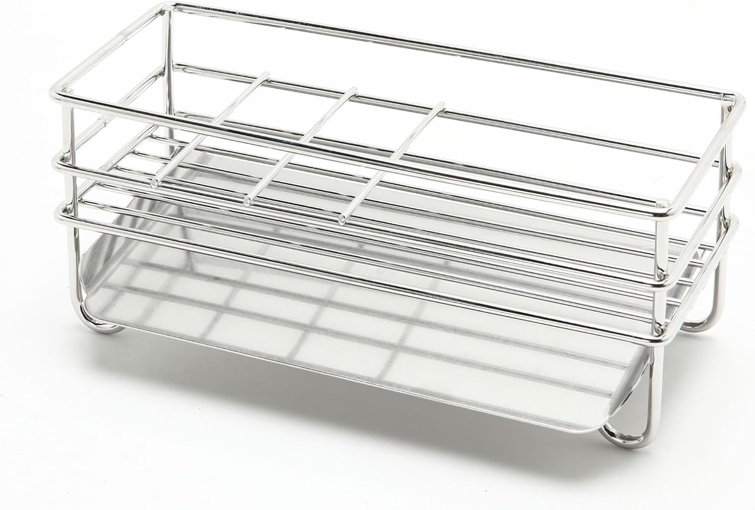 INEX Scrubber & Detergent Drain Shelf Sink Caddy (Stainless Steel, 3.3" H x 7.8" W x 3.9" D)
