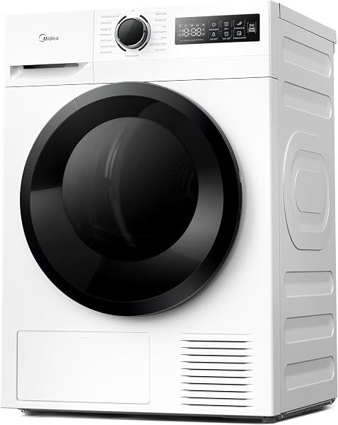 Midea MD11EH80BD Wärmepumpentrockner, 8 kg, Energieklasse D, Schnelltrocknen 35', HealthGuard, Sensor-Trocknung,Auffrischen,Knitterschutz, Auffrischen Wolle, Weiß - 3