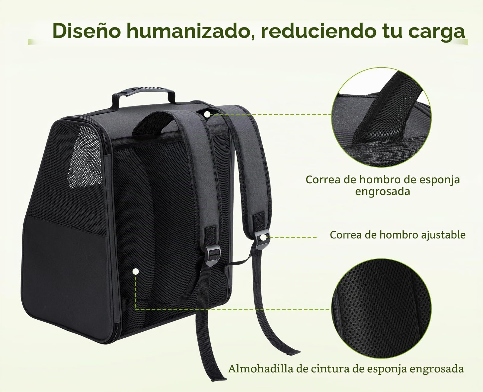 Pecute Mochila Transportadora para Gatos, Mochila Transportadora para Perros Pequeños, Bolso Transportador para Gatos para Viajes Senderismo Paseos en Bicicleta al Aire Libre