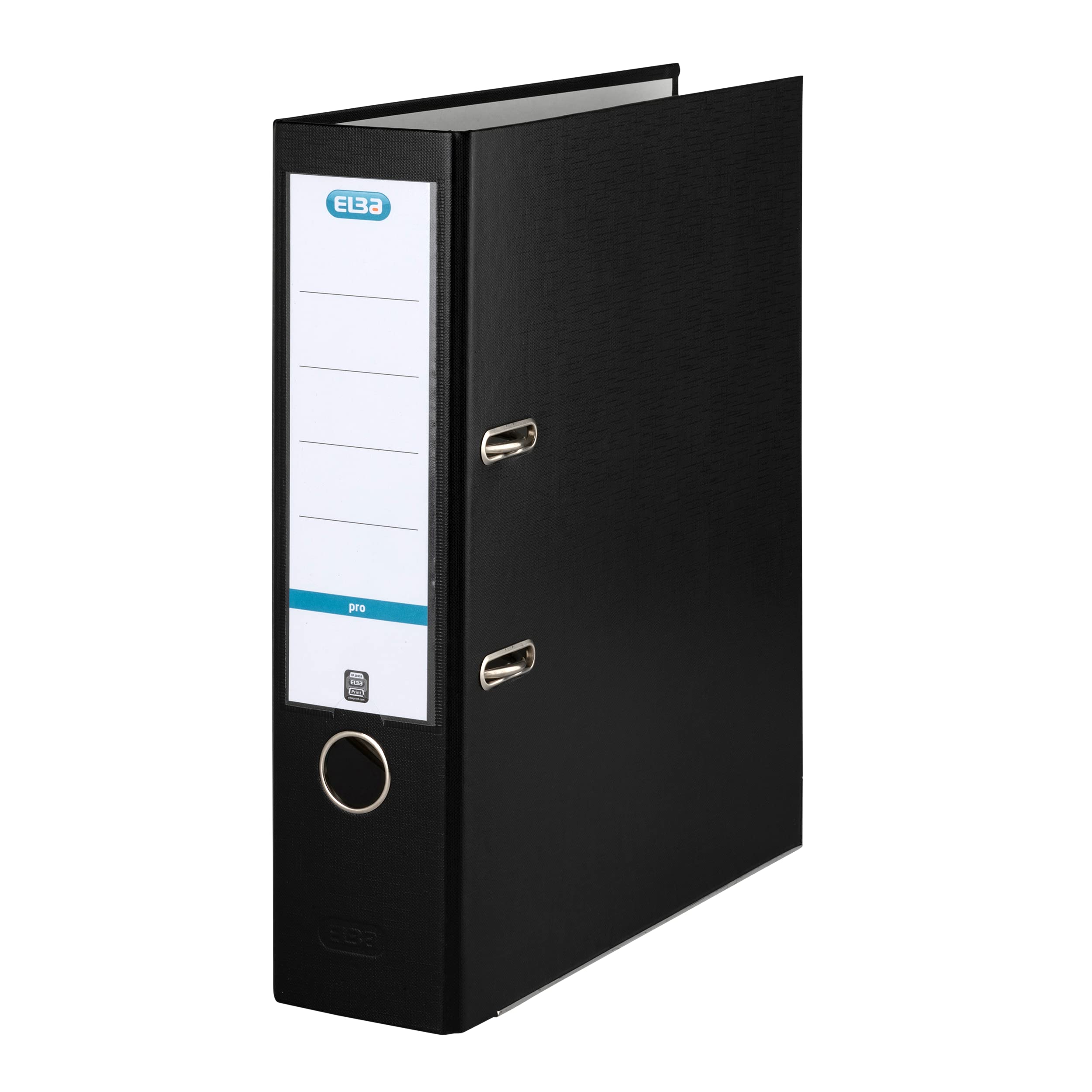 Elba 10456SW Smart Pro Lot de 10 classeurs avec étiquette de tranche interchangeable Noir Largeur 8 cm Format A4