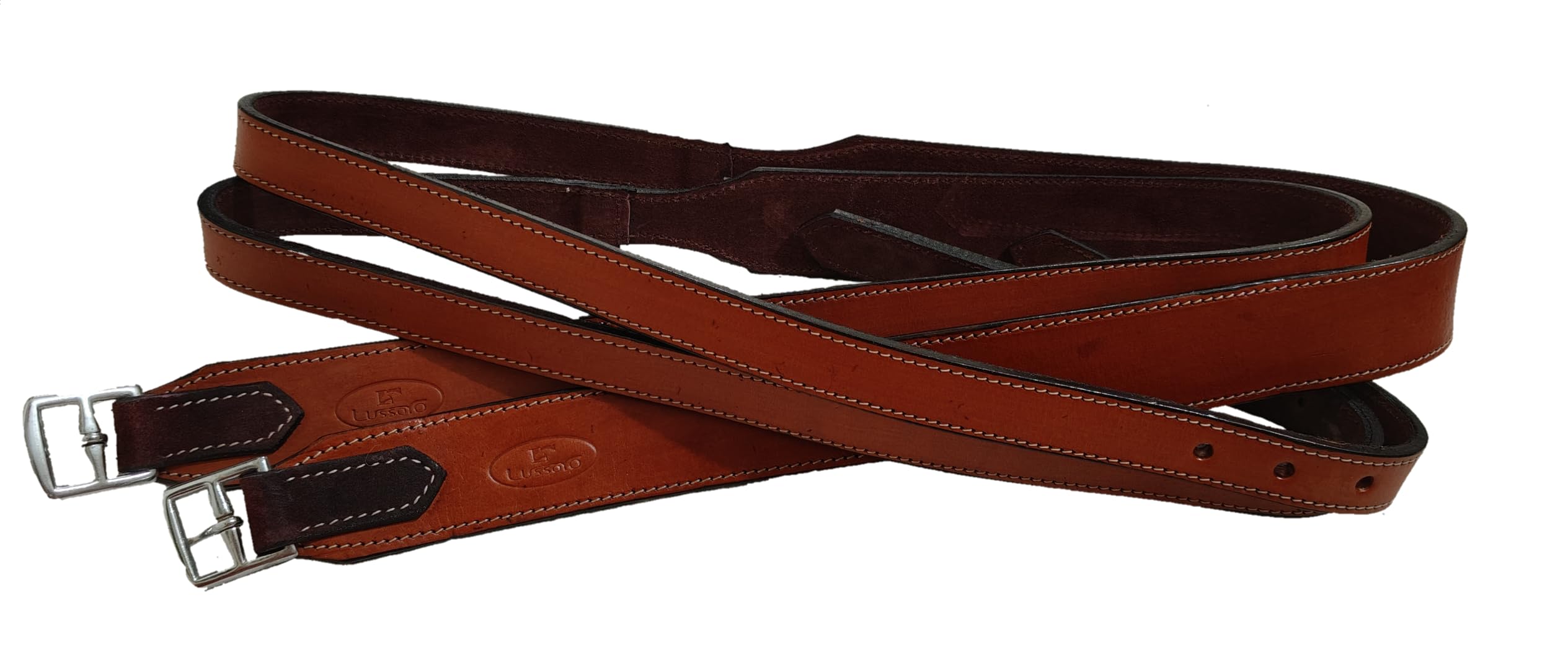 Lussoro All Purpose Stirrup Leathers Jump & Dressage Styles (Tan)