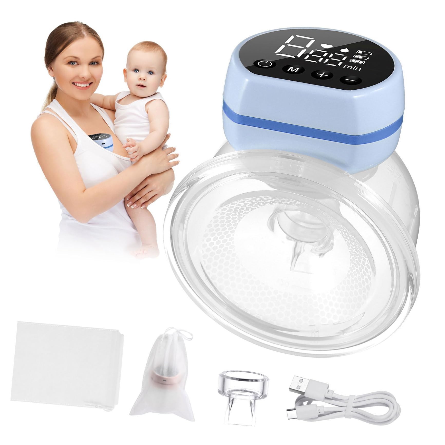 YARNOW tiralatte elettrico Tirala dispositivo di aspirazione elettrico silenzioso tiralatte automatico a libere tiralatte aspirante Gel di silice