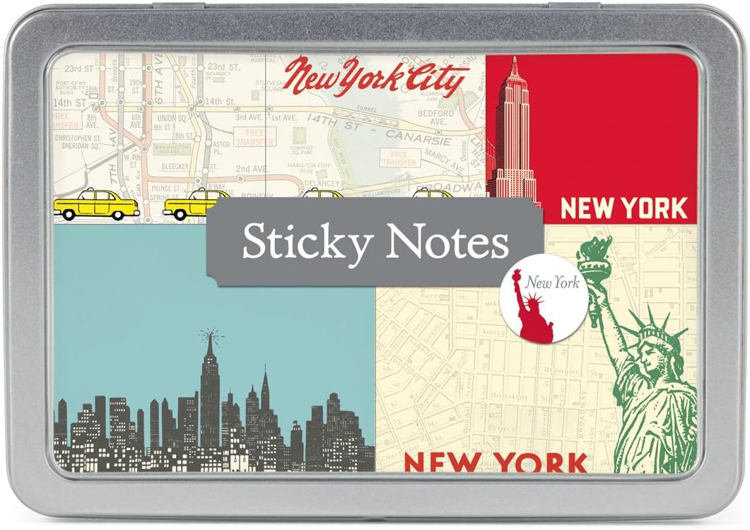 Cavallini Papers Sticky Notes, New York, Set of 5
