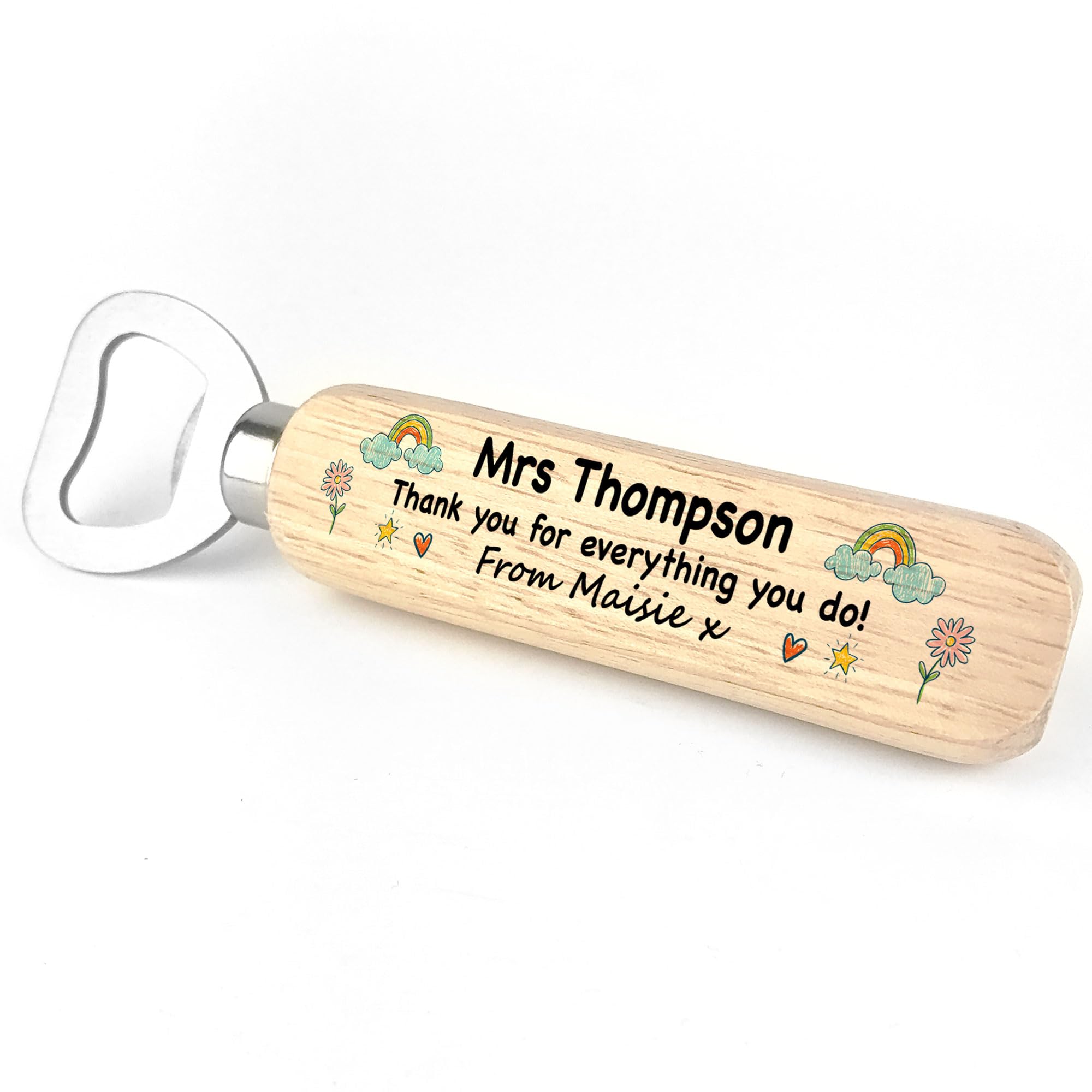 Red Ocean Thank You Gift for Teacher Teaching Assistant Nursery Teacher Personalised Bottle Opener