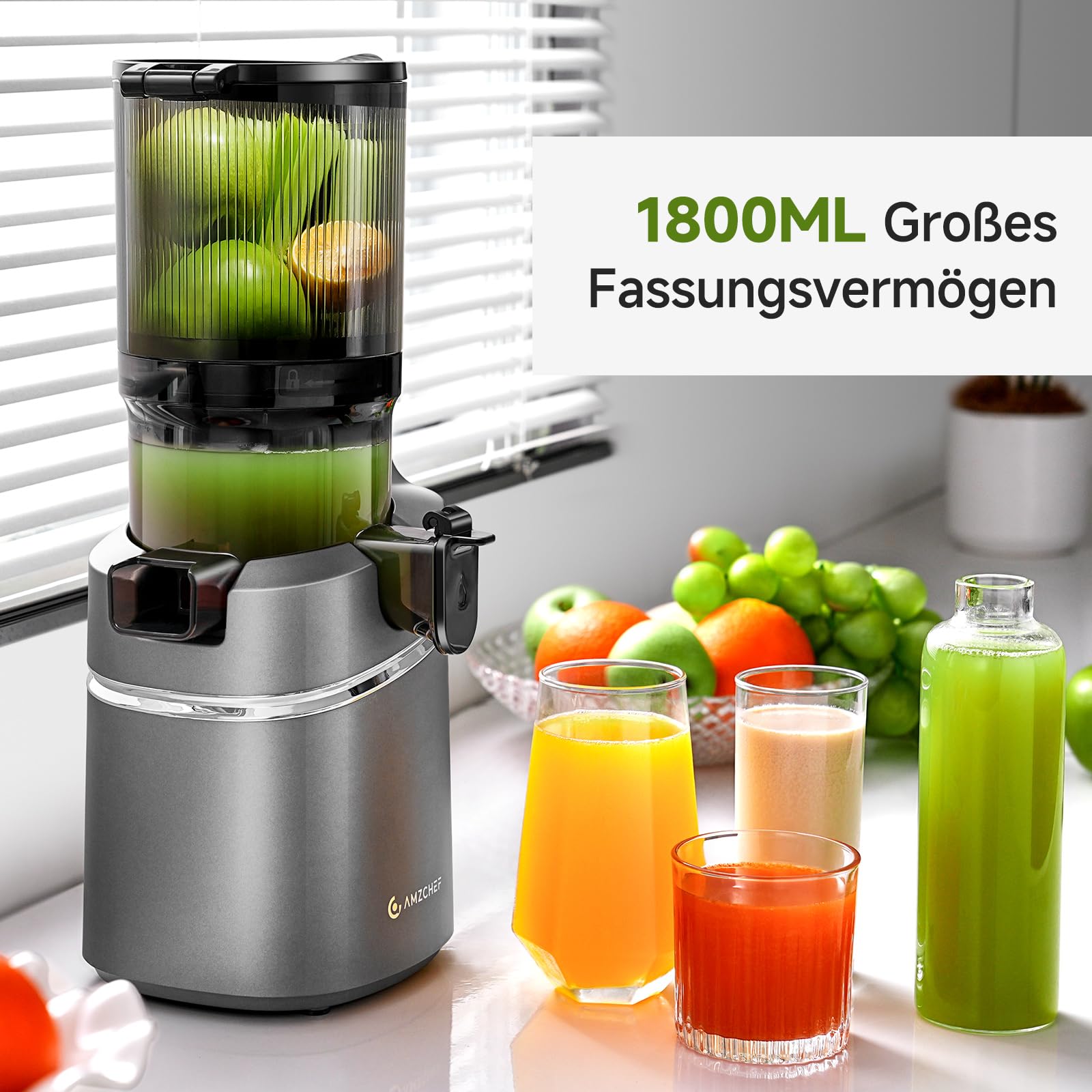 Amzchef 250W Automatischer All-In-One Entsafter – Bild 3