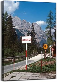 Austrian German border the Alps Canvas Wall Art Decor For Bedroom Living Room Painting Large Framed Picture Posters Prints Bathroom Office Kitchen Artwork 20x30