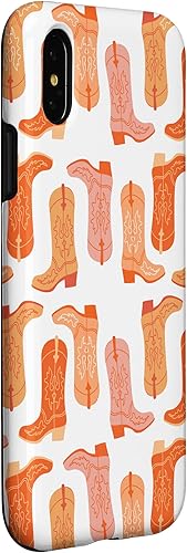 Miniatura 9 de iPhone 14 Pro Cowboy Boot Ilustración Preppy Western en estuche naranja