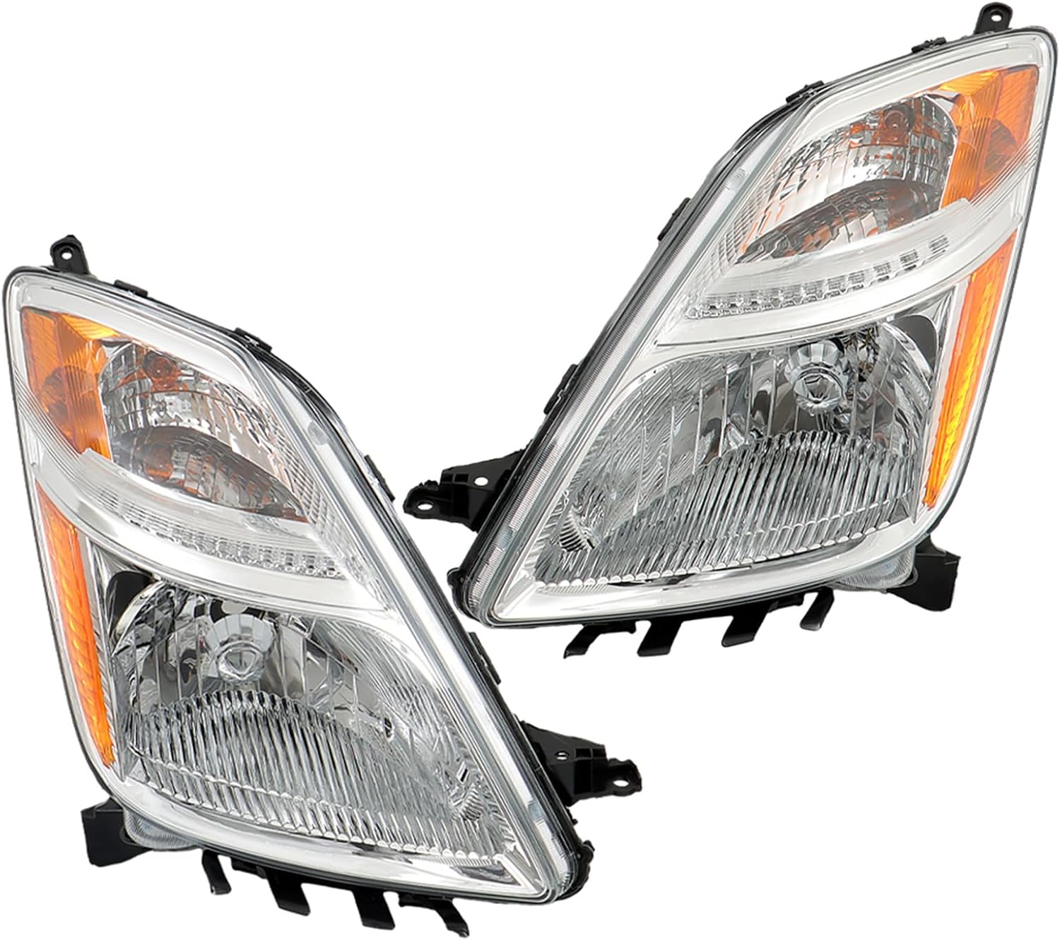 Headlight Assembly Left and Passenger Side Replacement for P-rius 2006-2009 Headlamp TO2519110, TO2518110