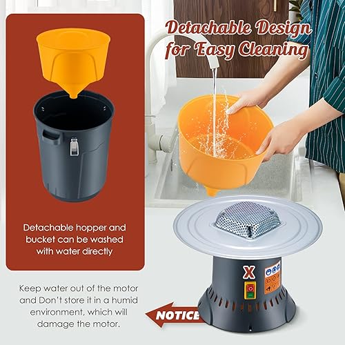 Miniatura 6 de LANUEVA Electric Corn Grinder, Grain Mill Grinder with 5 Sieves, 1300W Continuous Grinding Machine for Dry Corn Grain Farm Feed, Molino de Maiz,