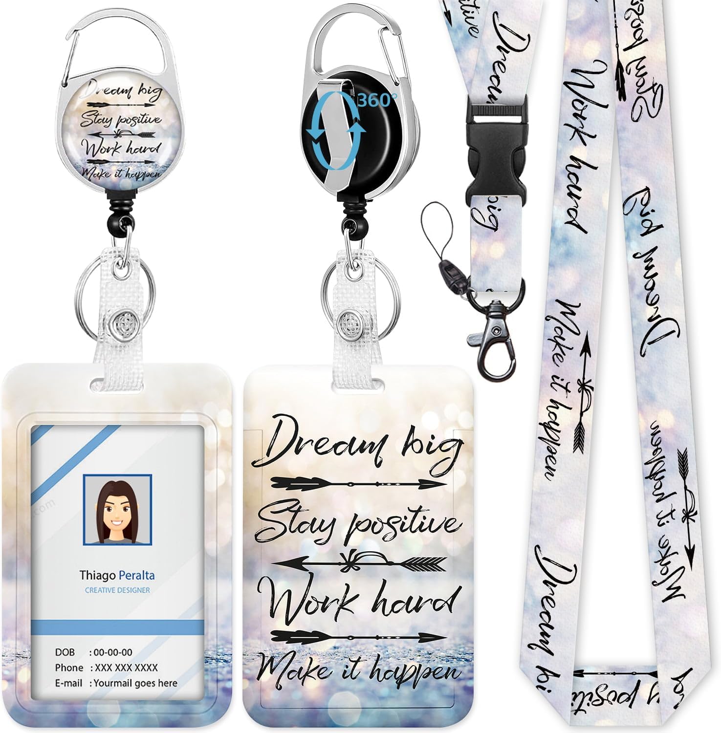 Dumpster Fire Badge Reels Retractable Heavy Duty, Funny ID Badge Holder Detachable Lanyard 360 Swivel Carabiner Belt Clip Fine It S Fine Everything Fi - View #9