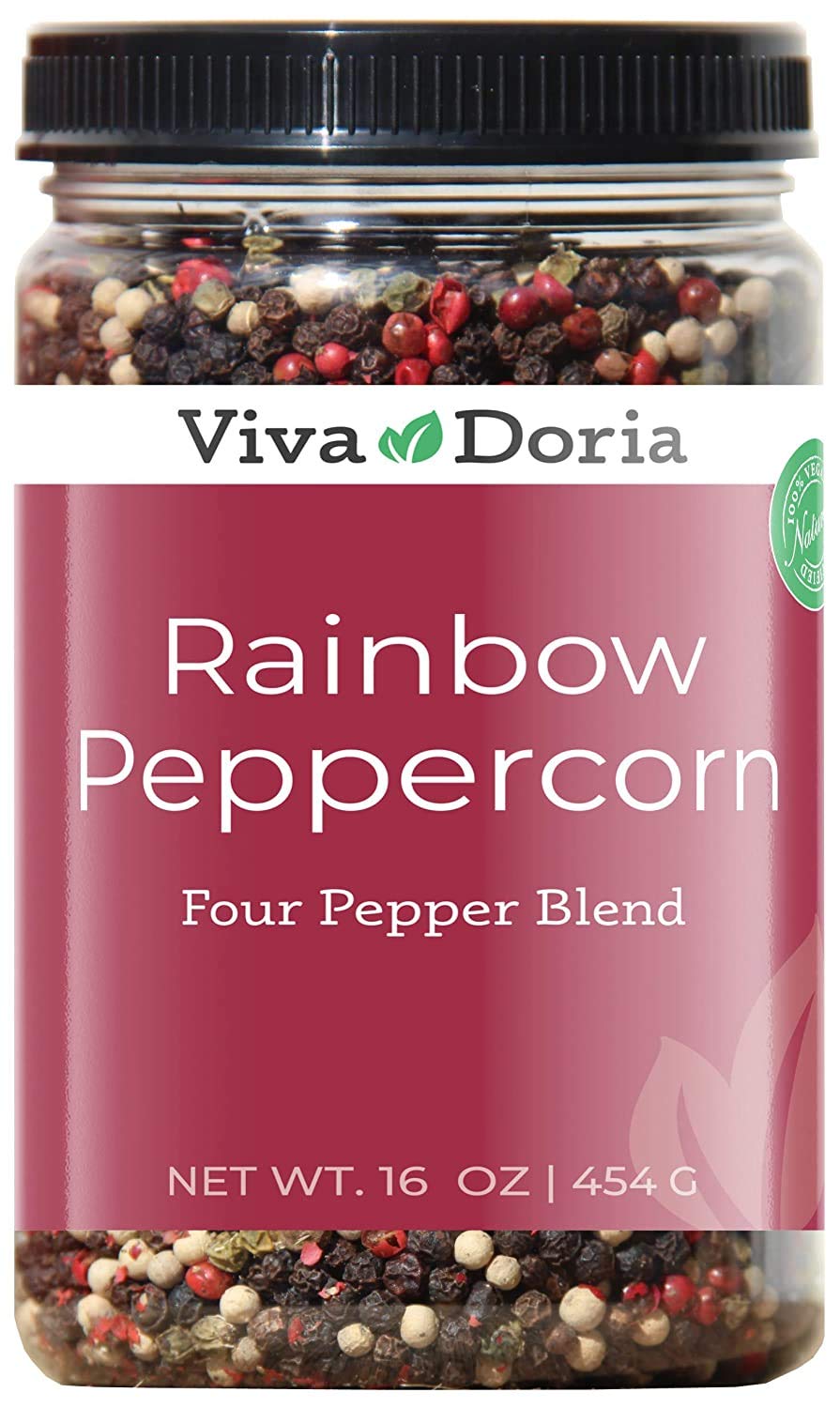 Viva Doria Rainbow Blend Peppercorn, Steam Sterilized Whole Black Pepper, Whole Green Pepper, Whole Pink Pepper, Whole White Pepper, 16 Oz, For Grinder Refill : Grocery & Gourmet Food