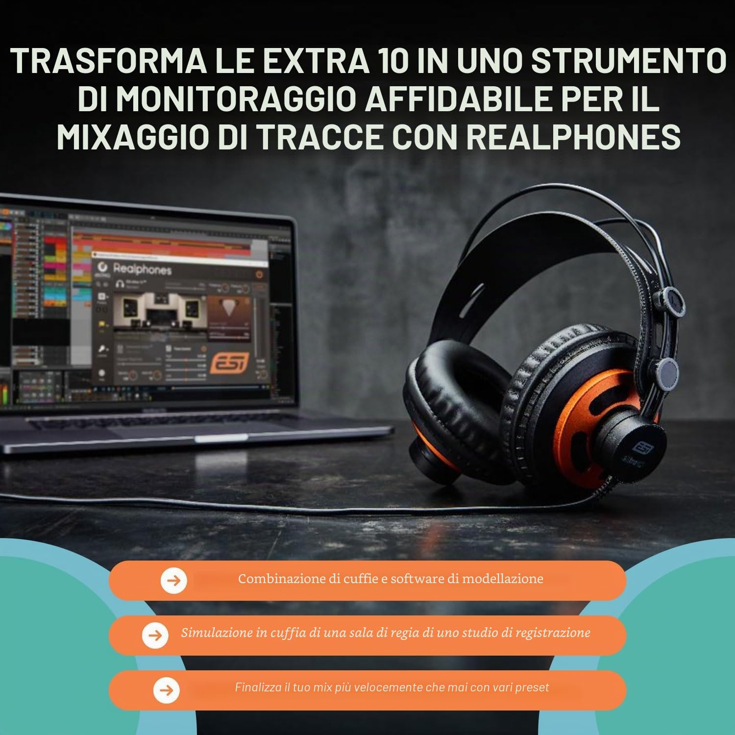 ESI eXtra 10 | Cuffie per Monitoring ad Alta Qualità con Software dSONIQ Realphones Modeling