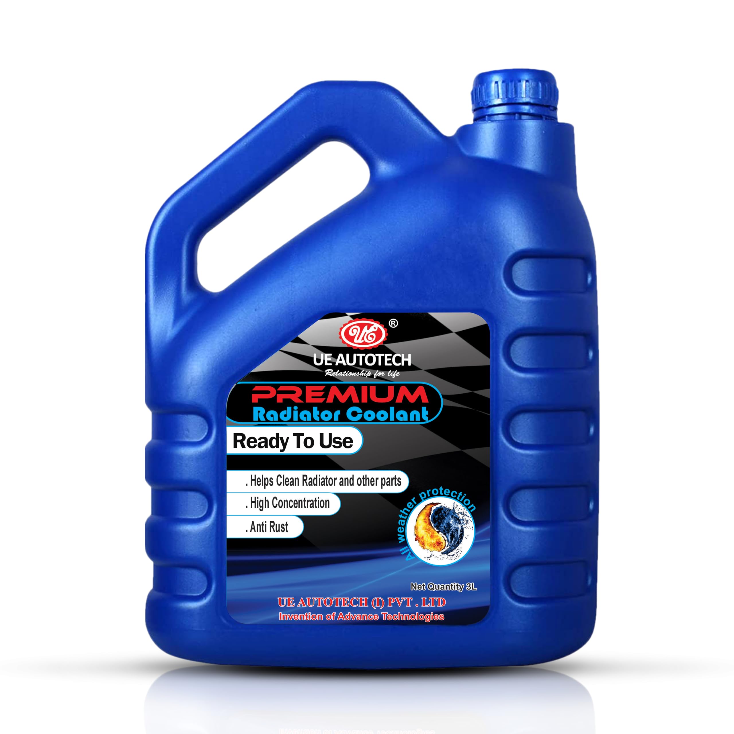 Autotech Premium Radiator Car Coolant - Heat Dissipation and Absorption Cooling Systems for Petrol, Diesel, and CNG Vehicles - Heavy-Duty Coolants, 3 Liter (Blue)