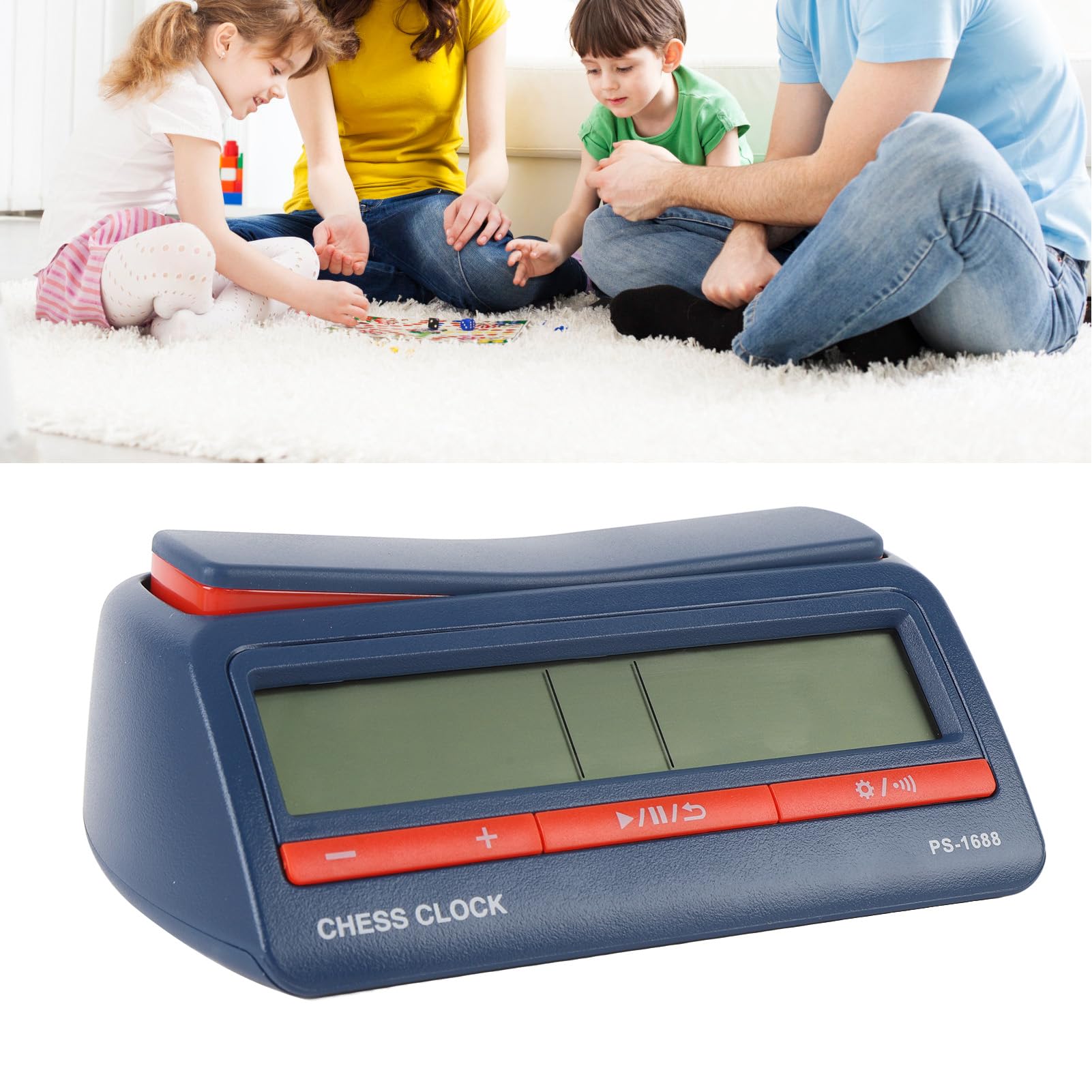 Temporizador de Reloj de Ajedrez Profesional, Temporizador de Juego de Mesa Digital de Plástico con Pantalla Grande para Torneos y Jugadores Duales