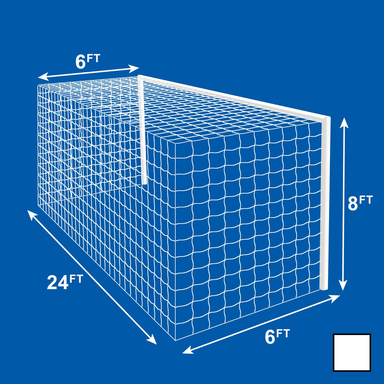 FORZA Zapasowe siatki bramkowe do piłki nożnej 7,3 m x 2,4 m, plecione siatki piłkarskie HDPE 5 mm do bramek stadionowych [11 opcji kolorowych]