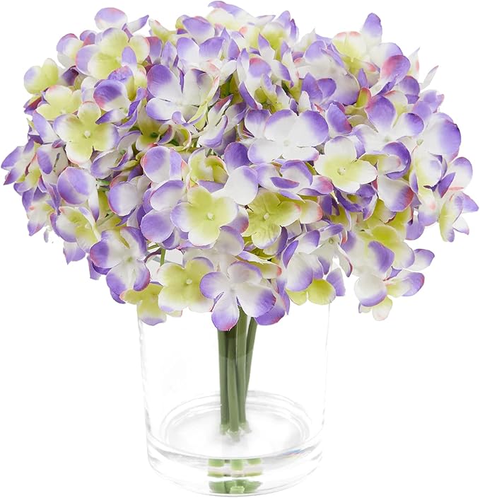 WELL KNOWN Hydrangea Artificial Flowers with Vase, Faux