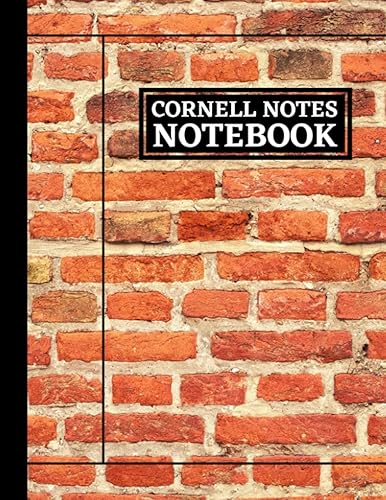 Cornell Notes Notebook: Note Taking System for Students, Teachers, School, Work | College Ruled 110 Pages | Bricks