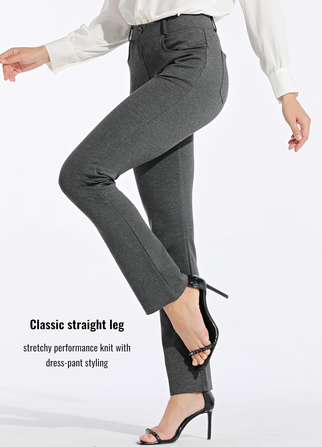 Willit Women's Yoga Dress Pants Straight Leg Work Slacks Stretchy Office Casual 4 Pockets Belt Loops 28"/29"/30"/31"/33" - Image 4