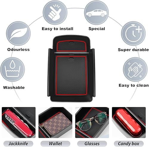 Miniatura 5 de SKTU Para Chevrolet Trax 2024 2025 Organizador de consola central 2024 2025 Bandeja de consola Chevy Trax Caja de almacenamiento para reposabrazos