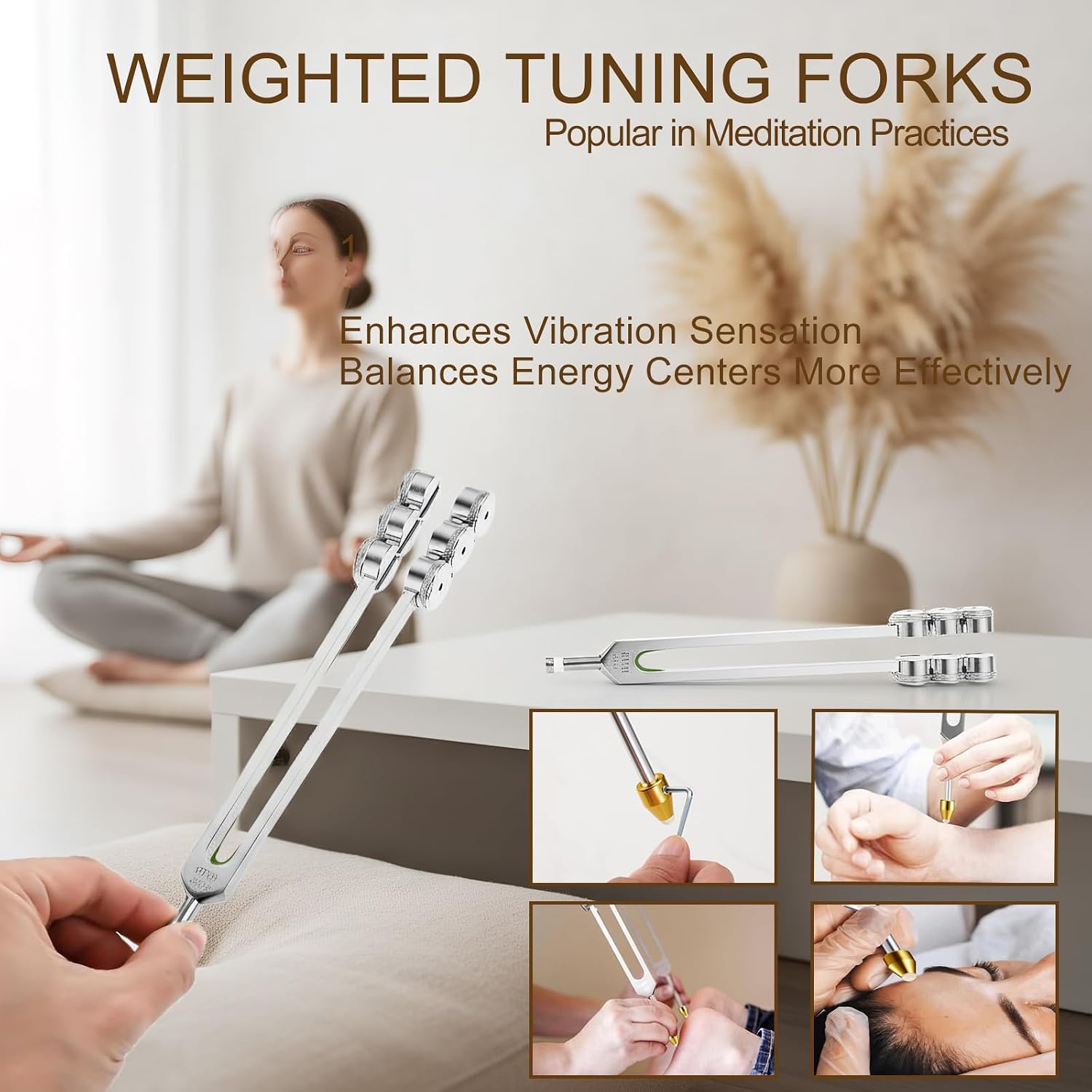 Weighted 32Hz Tuning Fork Set, Professional Low Om Otto Tuner for Deep Tissue Vibration, Premium Tuning Forks with Feet Base for Feet Base for Meditation, Chakra Balancing & Deep Calm