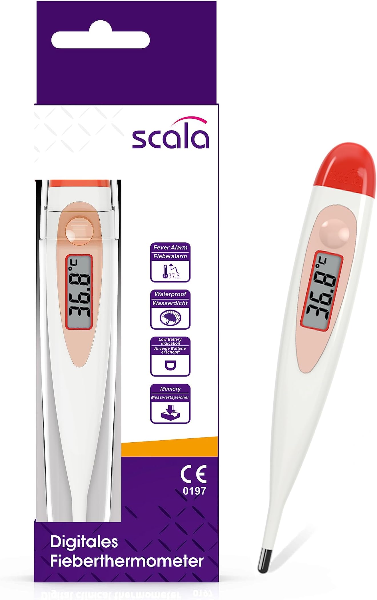 Scala Digital Body Thermometer SC 17 Red