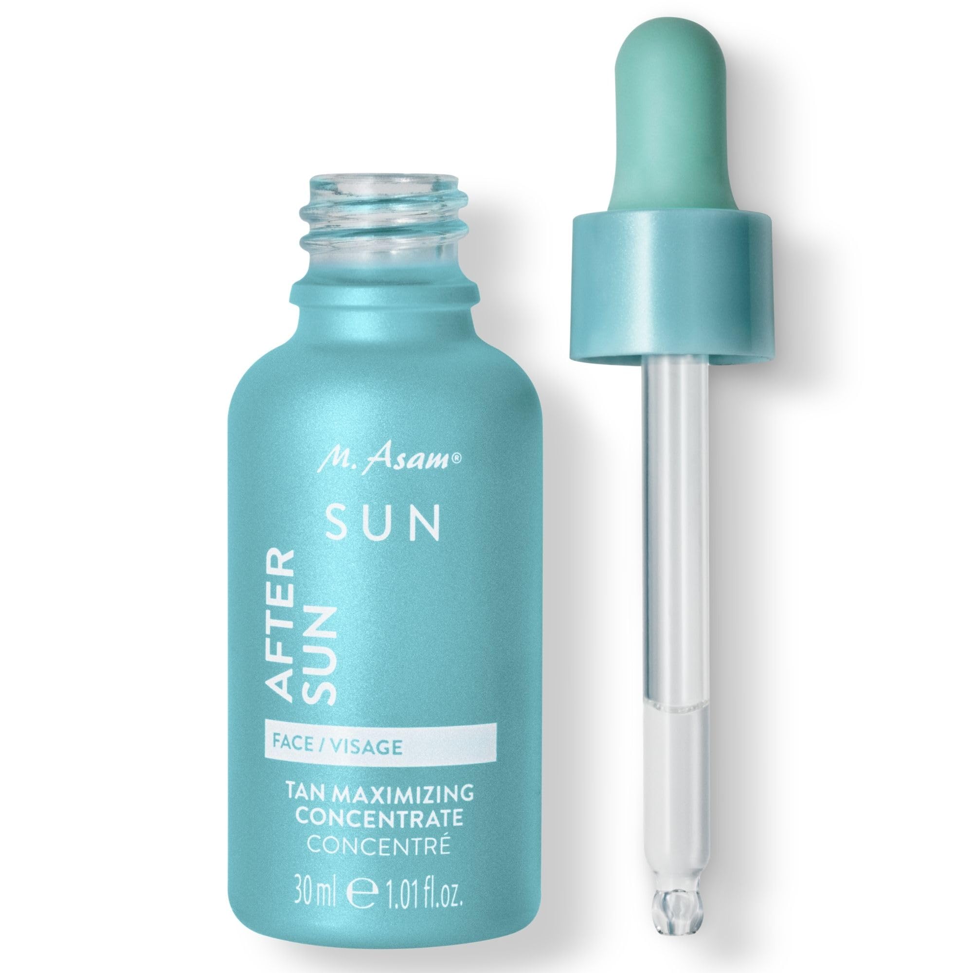M. Asam SUN After Sun Tan Maximizing Concentrate (30 ml) - apres soleil hydratation intense soin visage avec gel aloe vera panthénol et prolongateur de bronzage pour peau apaisée et bronzage durable