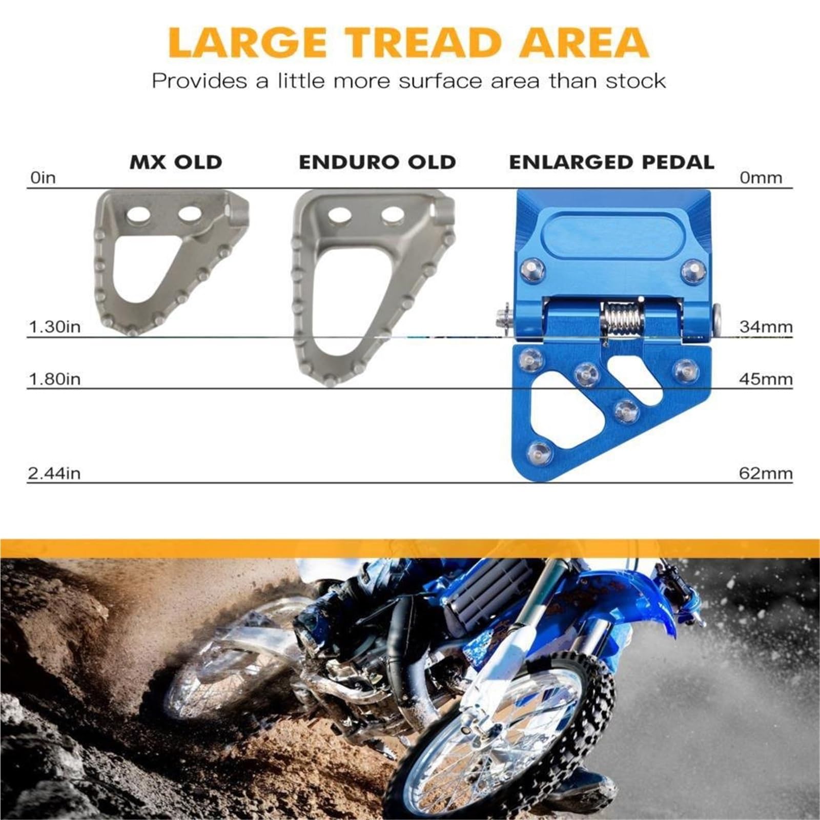 Zestaw linki sprzęgła motocykl Pasuje do YAMAHA YZ125 YZ250 YZ250F YZ125X YZ250X YZ400F YZ426F WR250F WR400F WR426F tylny składany pedał hamulca stopień końcówka płyta(Black)